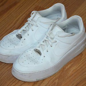 Nike Air Force 1 AF1 Sage Low Shoes - Triple White - Womens 10 (AR5339-100)